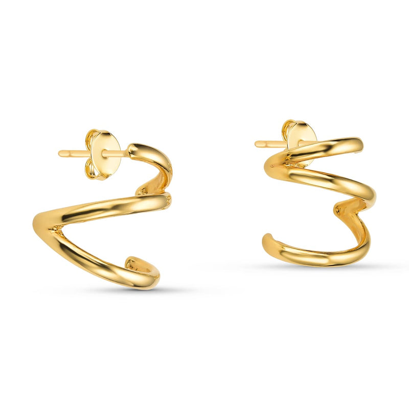 Brinco Ear Cuff  Três Fios Banhado a Ouro 18k